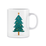 Yeşil Yılbaşı Çam Ağacı Baskılı Kupa