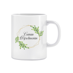 Yeşil Yaprak Çerçeveli Canım Öğretmenim Baskılı Kupa